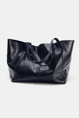 LEATHER MAXI TOTE BAG