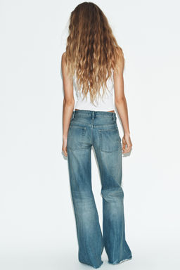 JEANS TRF FLARE ROTOS TIRO MEDIO / Azul - Zara фото 4