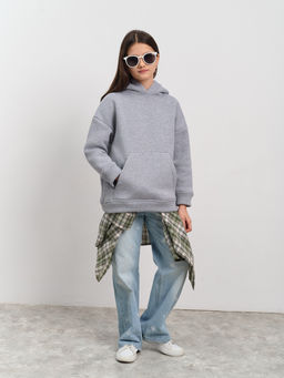 Толстовка с капюшоном для девочки "Basic" меланж