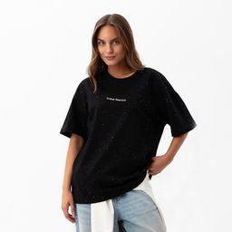 Футболка женская MIST Shine Bright, размер S, черная