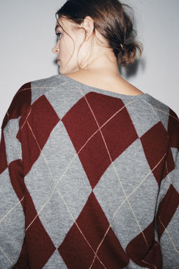 100% WOOL DIAMOND SWEATER - Zara фото 3