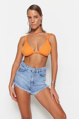 TRENDYOLMILLA Ekru Denim Puskullu Denim %100 Pamuklu Plaj Sort TBESS23SR00029