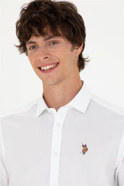 Мужская белая рубашка с длинным рукавом Неожиданная скидка в корзине - U.s. polo assn фото 2