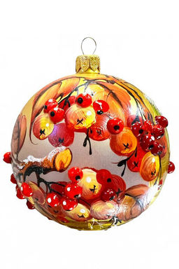Елочный шар Корзина с рябиной НП-1668 - Елочка фото 2