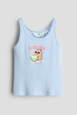 Camiseta acanalada de tirantes con motivo - H&m фото 2