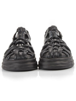 08-PEAG48-1 BLACK Босоножки женские (натуральная кожа)