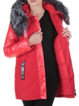 8179 RED Пальто женское с натуральным мехом Jarius - Fashion фото 9