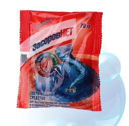 СВЕЖИНКА ЗАСОРОВ НЕТ ср-во д/прочистки засоров в сантехнических трубах 70гр