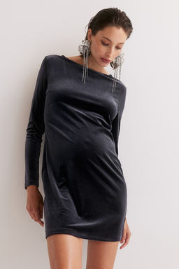 MAMA Vestido de velour con espalda escotada