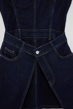 Koyu Mavi Ask_l_ Mini Denim Elbise TWOAW27EL00054 - Trendyolmilla фото 2