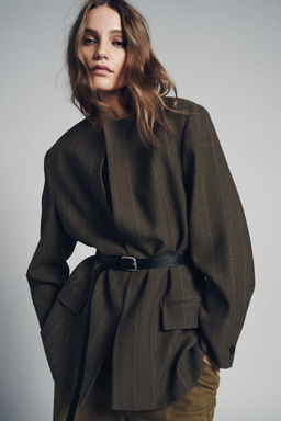 STRIPED BELTED BLAZER ZW COLLECTION - Zara фото 4