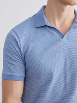Polo Yaka ?izgili Penye Erkek Ti??rt