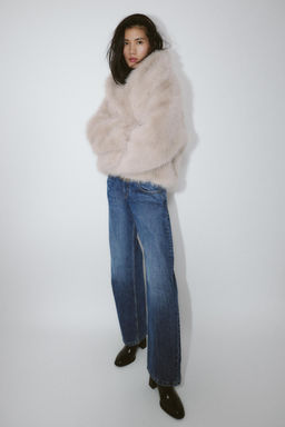 SHORT FAUX FUR COAT WITH TOGGLES - Zara фото 4
