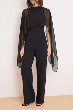 Siyah Fular ve Bel Detayl? Dokuma Tulum TPRSS26TU00005 - Trendyolmilla фото 3