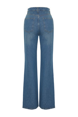 TRENDYOLMILLA Mavi More Sustainable Yuksek Bel Wide Leg Jeans TWOSS24JE00020  фото 8