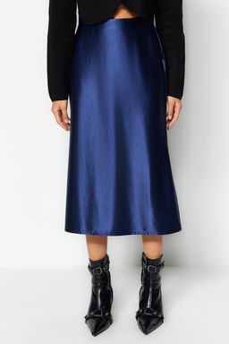 TRENDYOLMILLA Indigo Saten A Kesim/Can Form Midi Orme Etek TWOAW24ET00088 фото 8