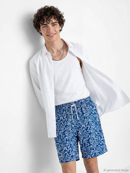 Diz Alt? Boy Desenli Erkek Y?zme ?ort