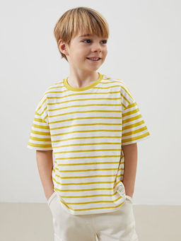 Bisiklet Yaka ?izgili Erkek ?ocuk Ti??rt 2li