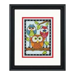 Набор для вышивания DIMENSIONS 70-65159 Трио сов  12.7 x 17.7 см