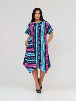 Платье женское, цвет зеленый голубой розовый