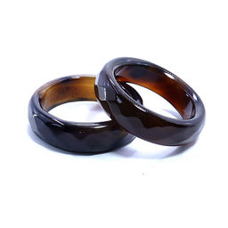 Кольцо из камня агат Черный кофе с огранкой для везения и счастья размеры 16-19мм