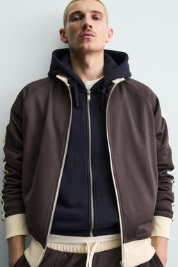 SUDADERA BANDAS CREMALLERA / Granate oscuro - Zara фото 5