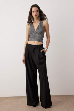 Gumus Duz V Yaka Kolsuz Orme Simli Orme Party Bluz TPRAW26BZ00042 - Trendyolmilla фото 2