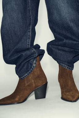 SPLIT SUEDE COWBOY ANKLE BOOTS - Zara фото 13