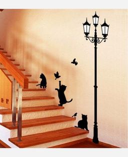 Наклейка интерьерная винил Фонарь и 3 котенка. 904613 - Yiwu youda import & export co фото 6