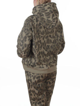 868-6 GREEN/LEOPARD Костюм спортивный зимний женский (95% хлопок, 5% полиэстер)