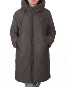 A612 GRAY/BROWN Куртка зимняя женская (верблюжья шерсть, 120 гр. холлофайбер)