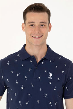 U. S. Polo Assn / Мужская темно-синяя футболка с воротником-поло - U.s. polo assn фото 9