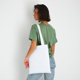 Сумка шопер NAZAMOK, 35х0.5х40 см, отд без молнии, без подклада, белая  фото 6