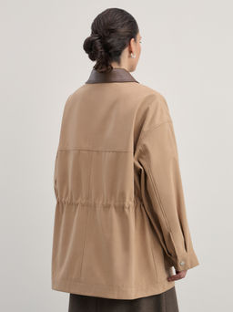 Куртка с накладными карманами и акцентным воротником / Zarina  фото 6