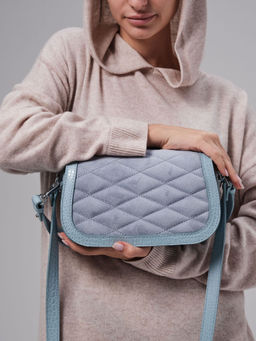 Сумка замшевая на плечо Deboro 30791 голубая вода