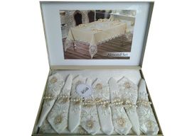Скатерть EFOR ALMOND SET 160*220 8 салфеток- крем