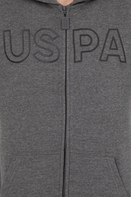 Свитшот мужской U. S. Polo Assn антрацитовый меланж из хлопка - U.s. polo assn фото 12