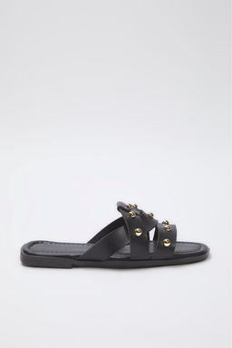 Trendyol Shoes Siyah Gold Trok Tasl? Kad?n S?k Terlik TAKSS25TE00032 - Trendyolmilla фото 5