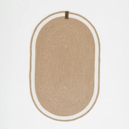 Коврик из джута овальный 50х80см с белым кантом - Уютности фото 2