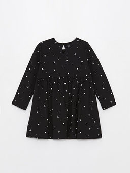 Bisiklet Yaka Uzun Kollu Desenli K?z Bebek Elbise - Waikiki фото 2