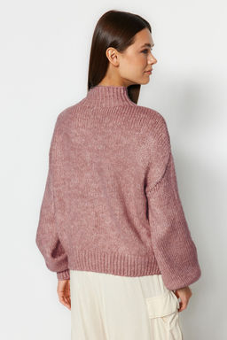 Mor Yumusak Dokulu Kal?n Bisiklet Yaka Triko Kazak TWOAW24KZ00290 - Trendyolmilla фото 22