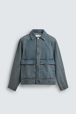 SOBRECAMISA DENIM REGULAR FIT / Azul pastel - Zara фото 8