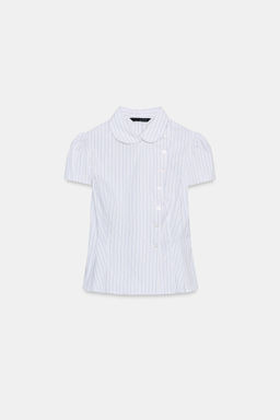 CAMISA POPEL?N RAYAS / Gris / Beige - Zara фото 7