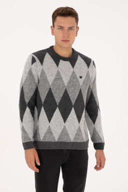 Erkek Comfort Fit Bisiklet Yaka Baklava Desenli Antrasit Kazak - U.s. polo assn фото 8