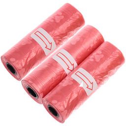 Цена за 6 шт. Пакеты для уборки за собакой в наборе 3шт, цвет красный Ultramarine (15 пакетиков одном рулончике)