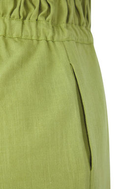 TRENDYOLMILLA Haki Keten Kar?s?ml? Genis Paca Kare Yaka Lastik Detayl? Tulum TWOSS25TU00050 фото 5