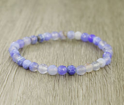 Браслет Классика из граненых шариков голубого агата - Agat77 фото 2