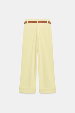TROUSERS WITH TURN-UP CUFFS AND BELT - Zara фото 10