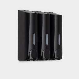 Диспенсер для мыла SAVANNA, механический, 3 отсека по 350 мл, шампунь, кондиционер, гель, чёрный