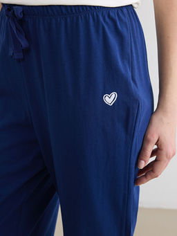 Beli Lastikli Kalp Nak??l? Kad?n Pijama Alt?